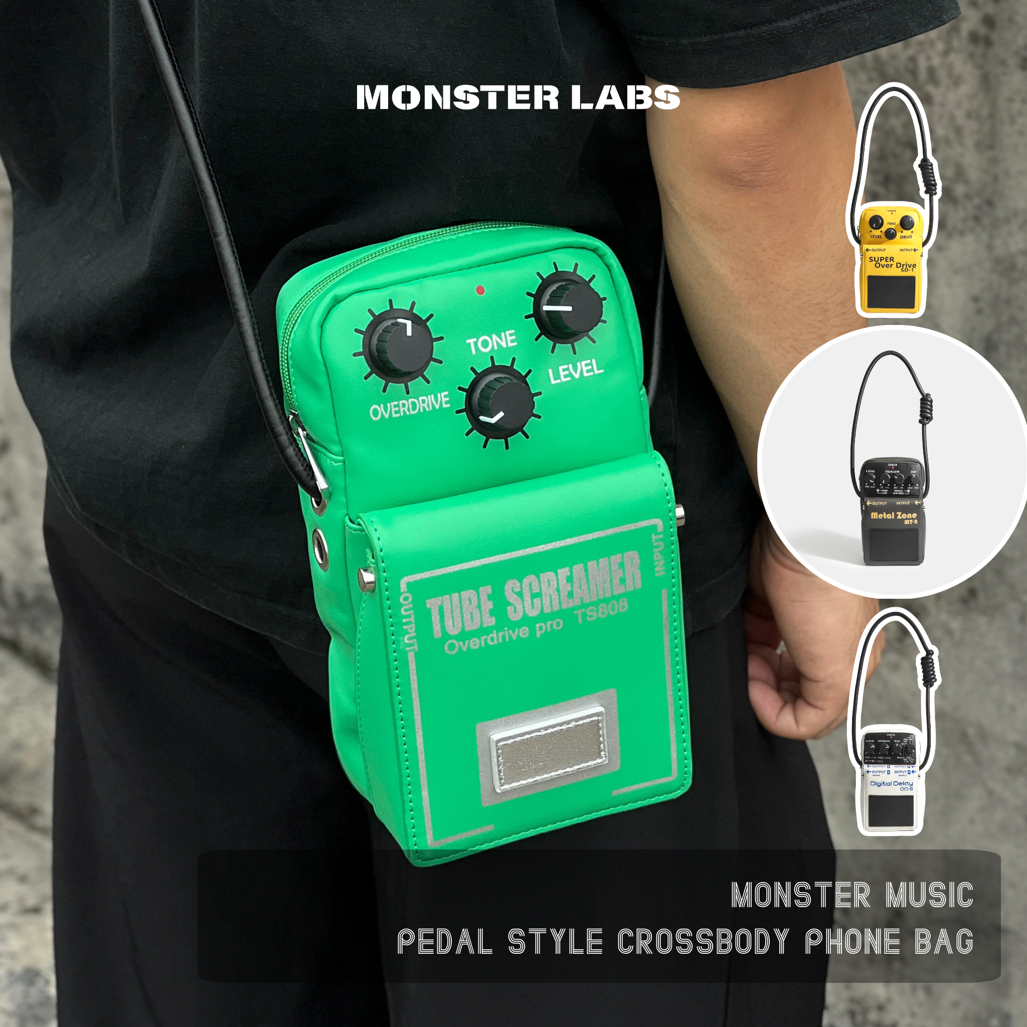 Monster Music Waterproof Nylon Multi-Function Gig Bag, Fits 34*27cm Pedal Board