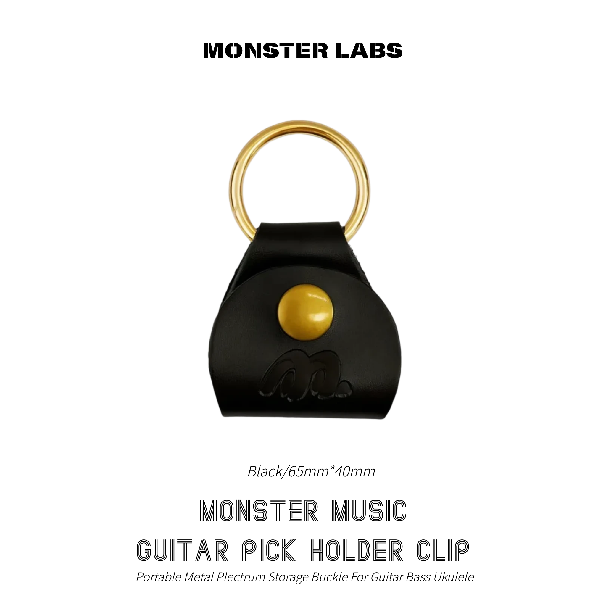 Monster Music Guitar Pick Holder Clip, Portable Metal Plectrum Storage Buckle For Guitar Bass Ukulele