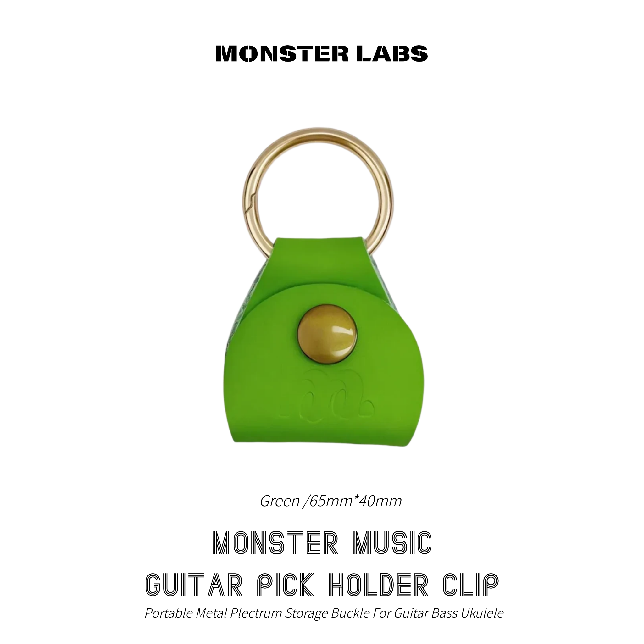 Monster Music Guitar Pick Holder Clip, Portable Metal Plectrum Storage Buckle For Guitar Bass Ukulele